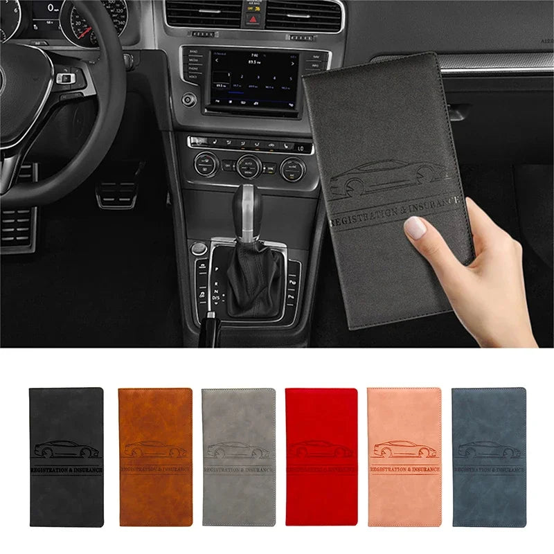 Porte-documents voiture en cuir PU pour permis et carte grise avec rangement cartes — photo 1