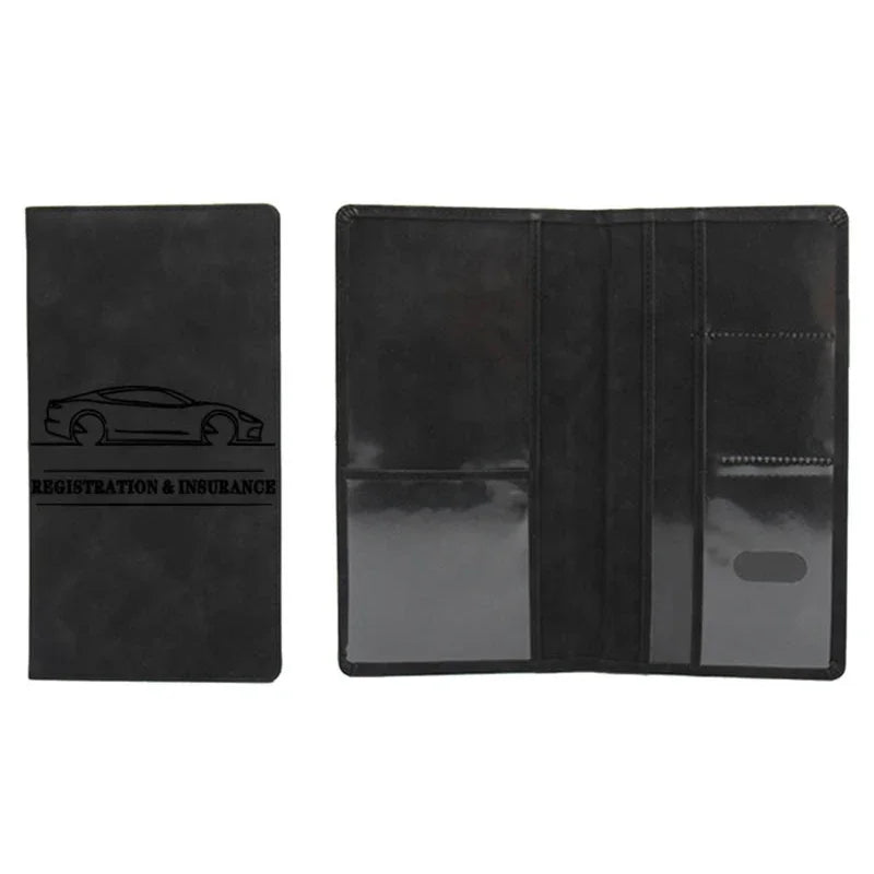 Porte-documents voiture en cuir PU pour permis et carte grise avec rangement cartes — photo 10