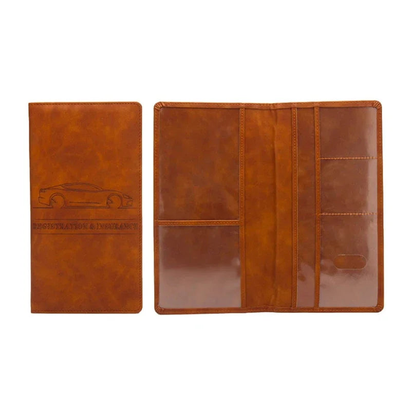 Porte-documents voiture en cuir PU pour permis et carte grise avec rangement cartes — photo 12
