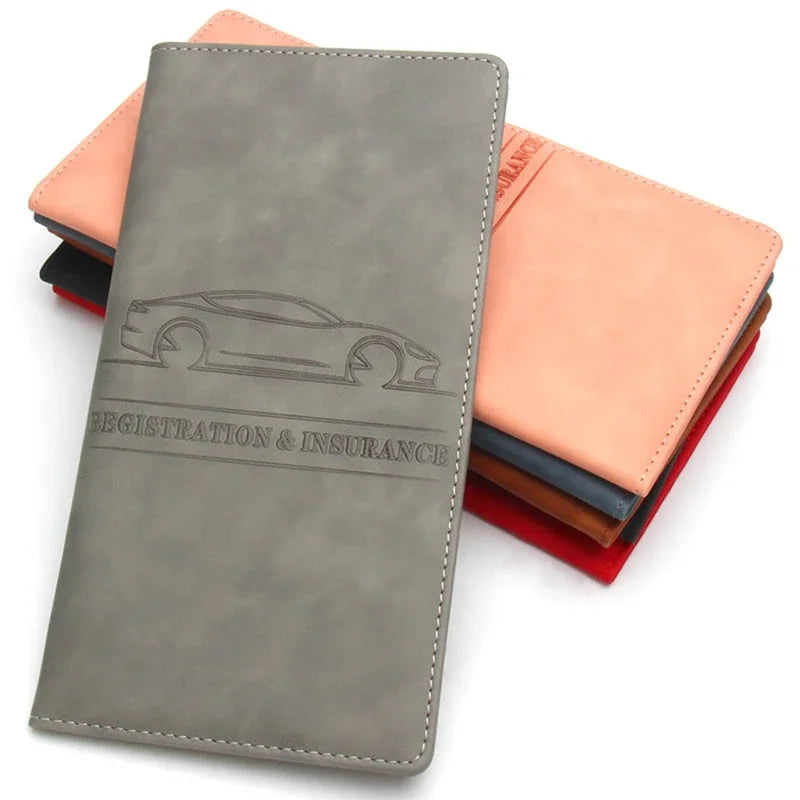Porte-documents voiture en cuir PU pour permis et carte grise avec rangement cartes — photo 2