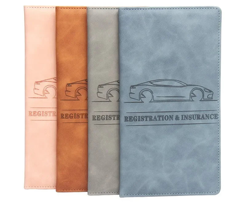 Porte-documents voiture en cuir PU pour permis et carte grise avec rangement cartes — photo 4 Image