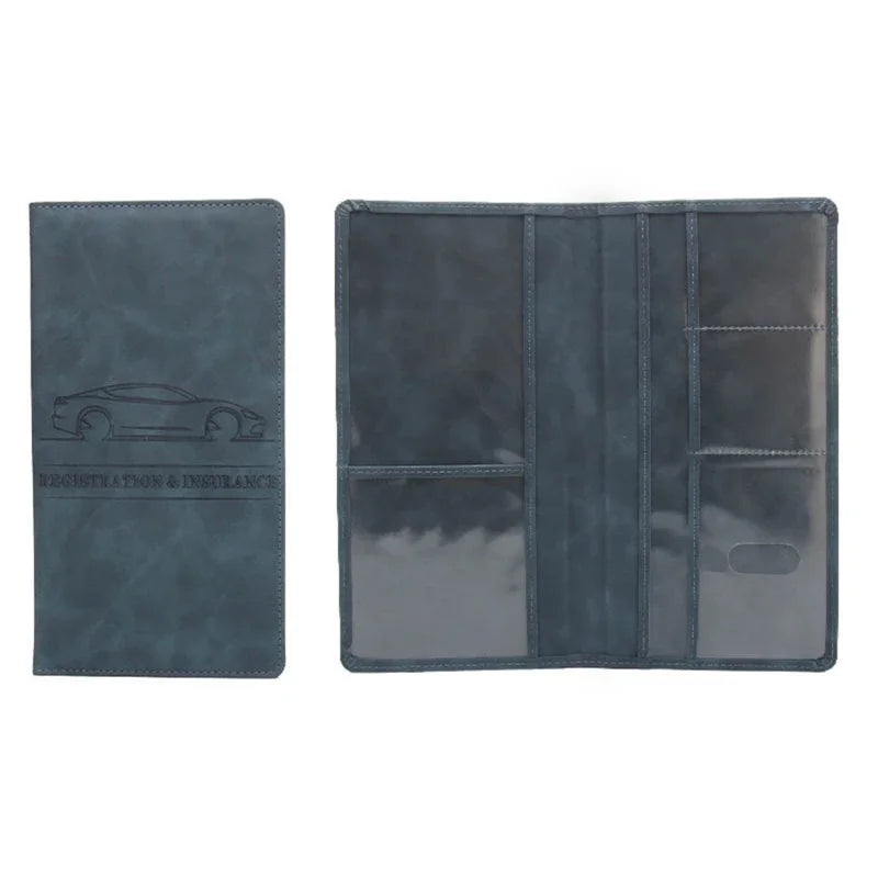 Porte-documents voiture en cuir PU pour permis et carte grise avec rangement cartes — photo 9