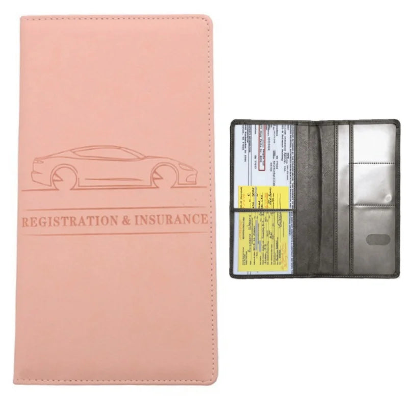 Porte-documents voiture homme en denim et cuir PU pour carte grise et permis — photo 13 Image