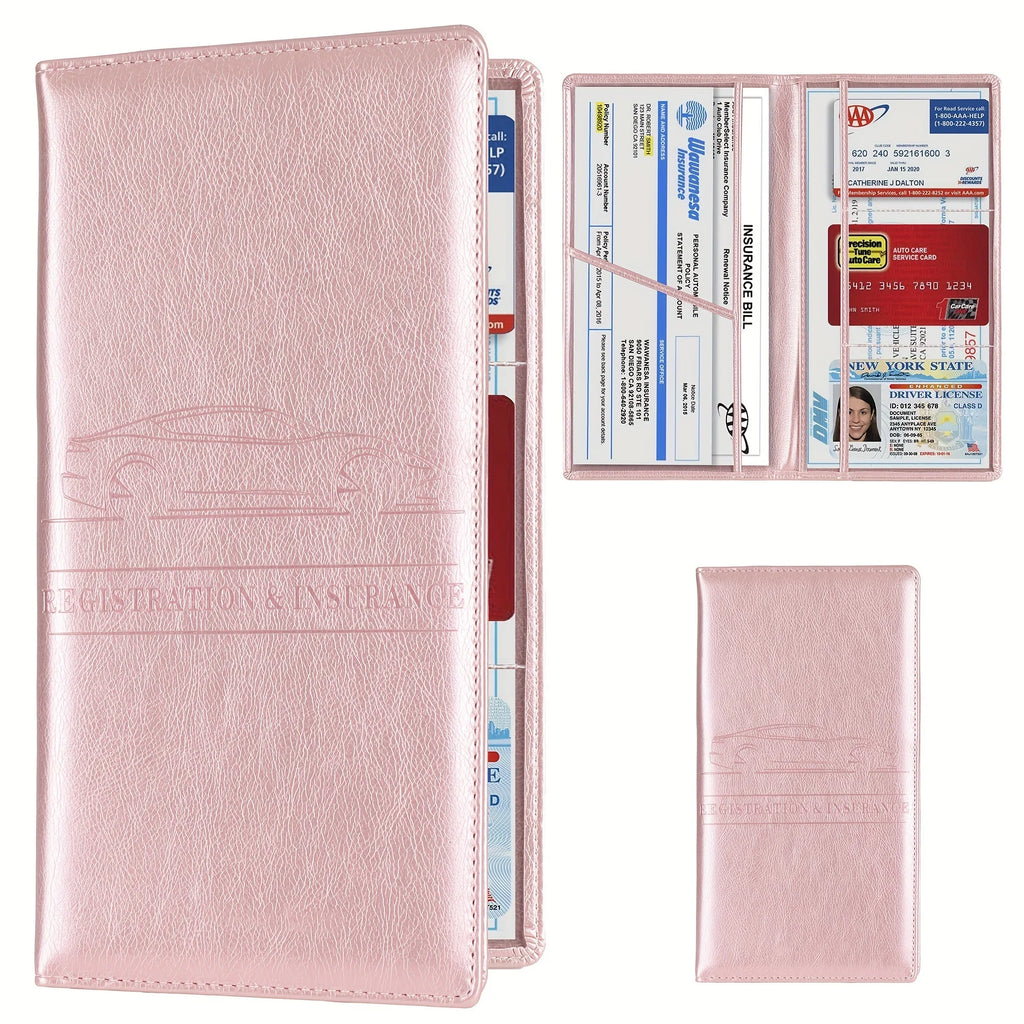 Porte-documents voiture homme en denim et cuir PU pour carte grise et permis — photo 3