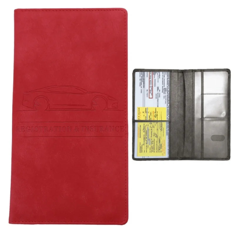 Porte-documents voiture homme en denim et cuir PU pour carte grise et permis — photo 7
