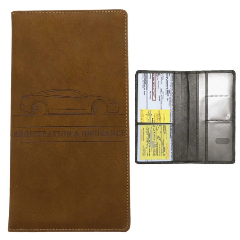 Porte-documents voiture homme en denim et cuir PU pour carte grise et permis — photo 8