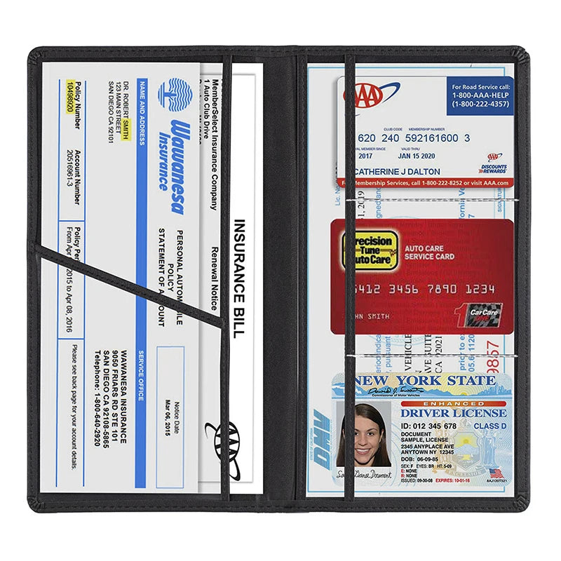 Porte-documents voiture imperméable en cuir PU pour carte grise et assurance — photo 1