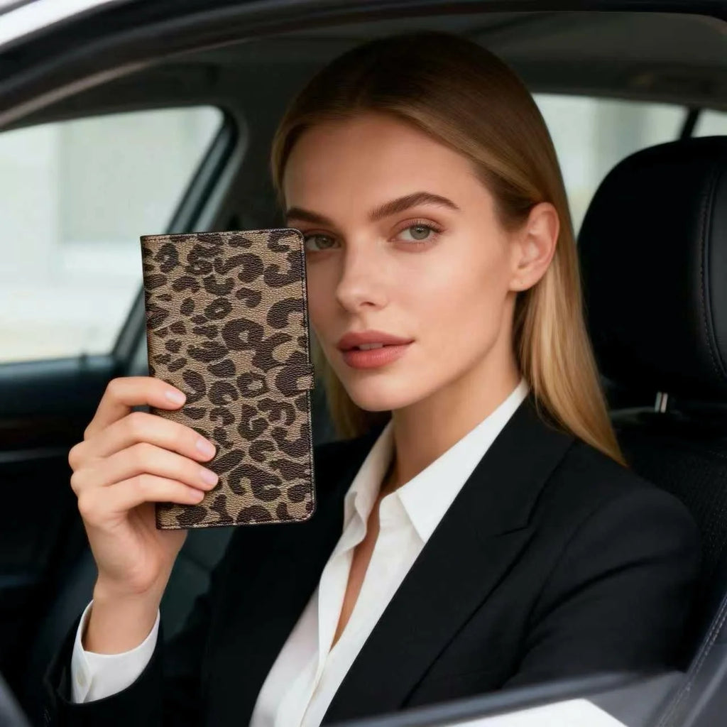 Porte-documents voiture personnalisé en cuir PU pour carte grise et permis de conduire — photo 1