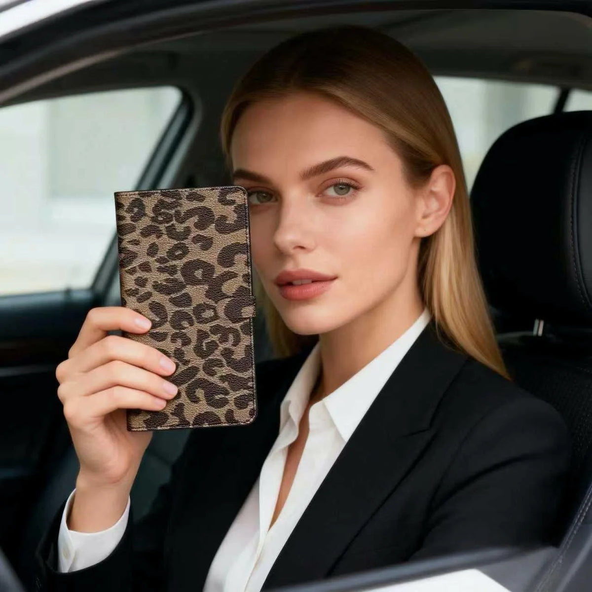 Porte-documents voiture personnalisé en cuir PU pour carte grise et permis de conduire — photo 1