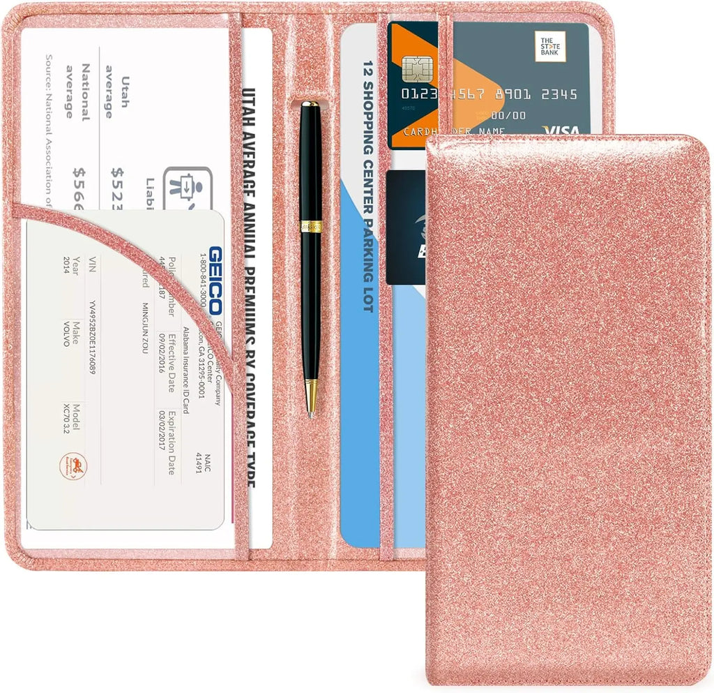Porte-documents voiture personnalisé en cuir PU pour carte grise et permis de conduire — photo 7