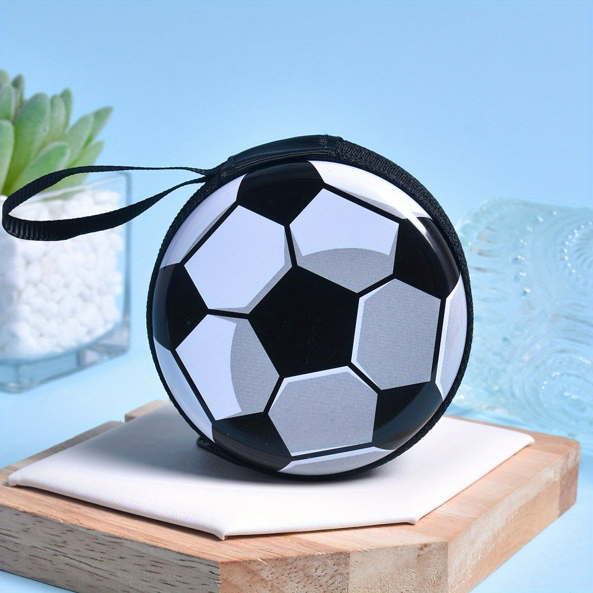 Porte-monnaie ballon de football en métal, porte-clés inclus