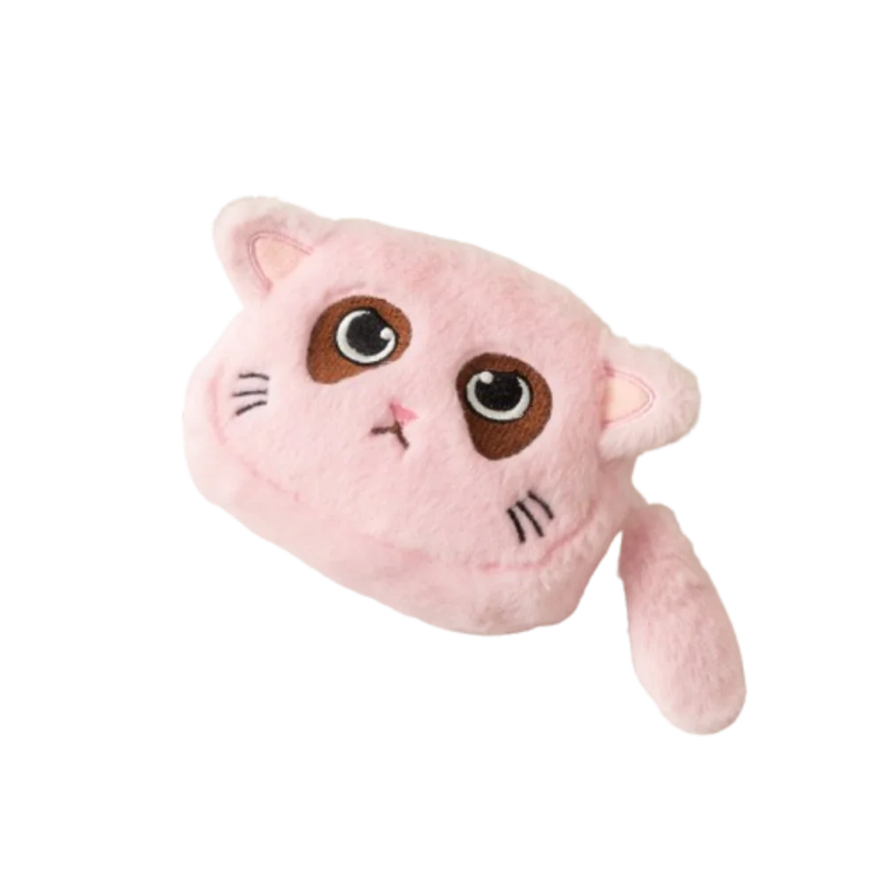 Porte-monnaie chat kawaii en peluche avec fermeture zippée et dragonne — photo 6