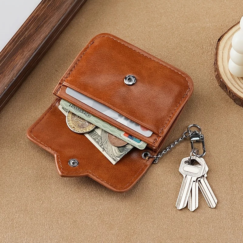 Porte-monnaie compact en similicuir avec compartiments et motif cœur pour femme — photo 4 Image