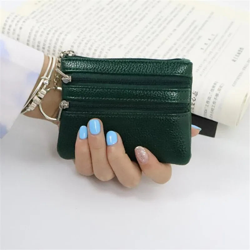 Porte-monnaie multi-compartiments en cuir PU avec porte-clés – Petit format compact — photo 1