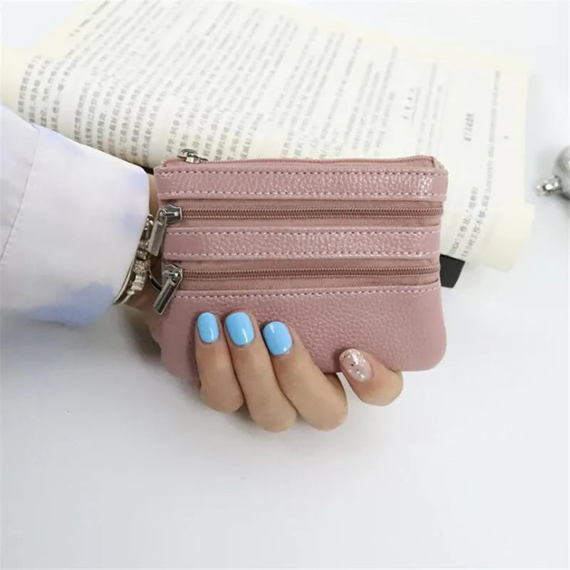 Porte-monnaie multi-compartiments en cuir PU avec porte-clés – Petit format compact — photo 10