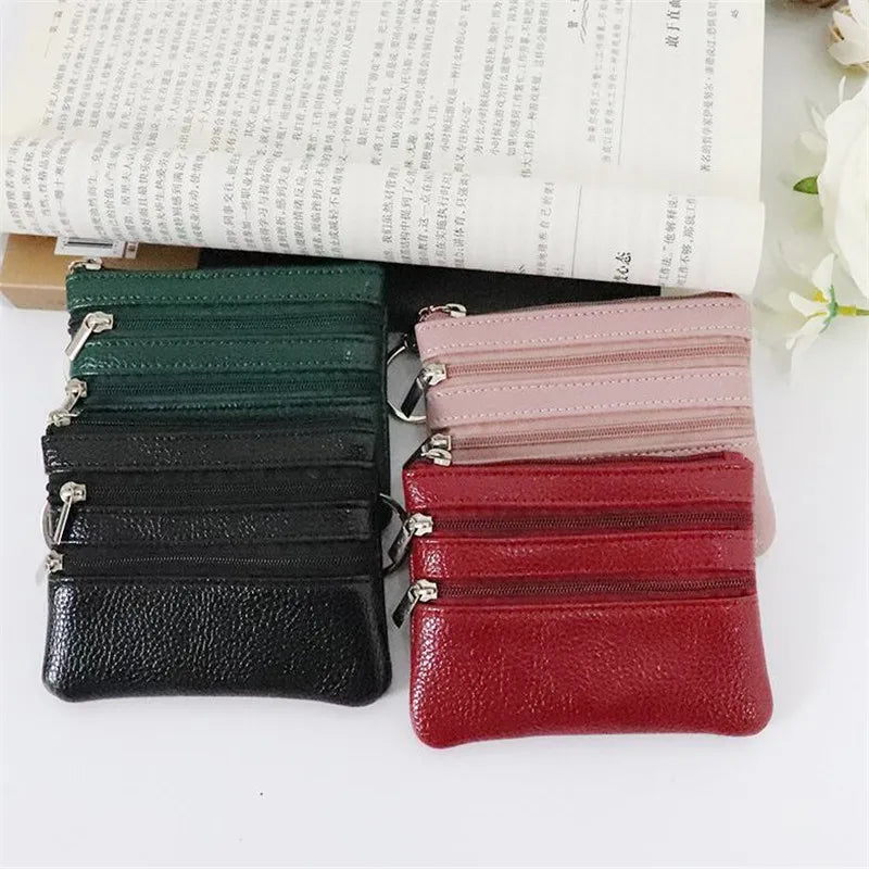 Porte-monnaie multi-compartiments en cuir PU avec porte-clés – Petit format compact — photo 2