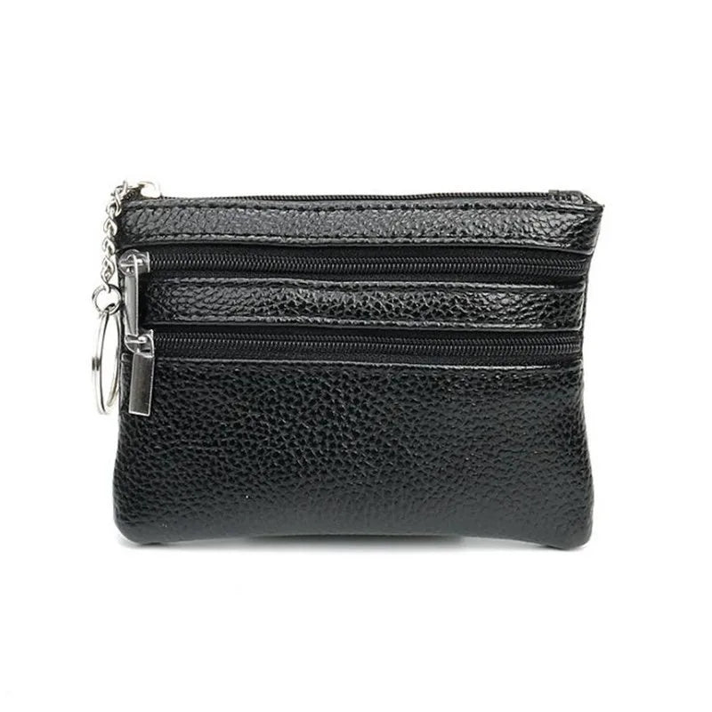 Porte-monnaie multi-compartiments en cuir PU avec porte-clés – Petit format compact — photo 3