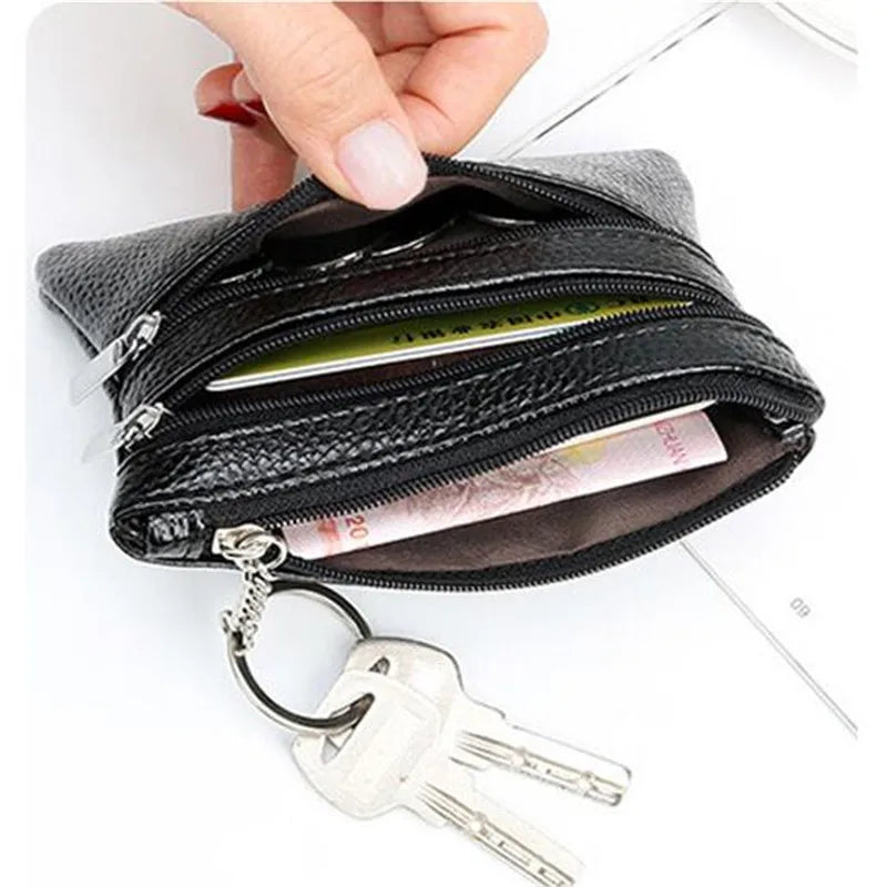 Porte-monnaie multi-compartiments en cuir PU avec porte-clés – Petit format compact — photo 6