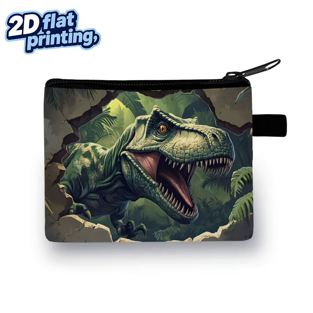 Porte-monnaie enfant dinosaure zippé, 5 imprimés au choix