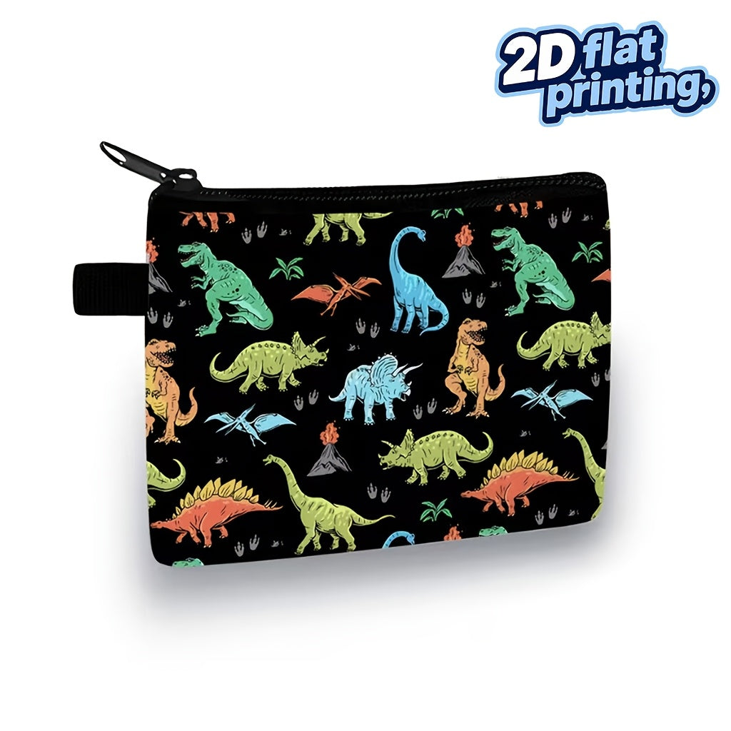 Porte-monnaie enfant dinosaure zippé, 5 imprimés au choix