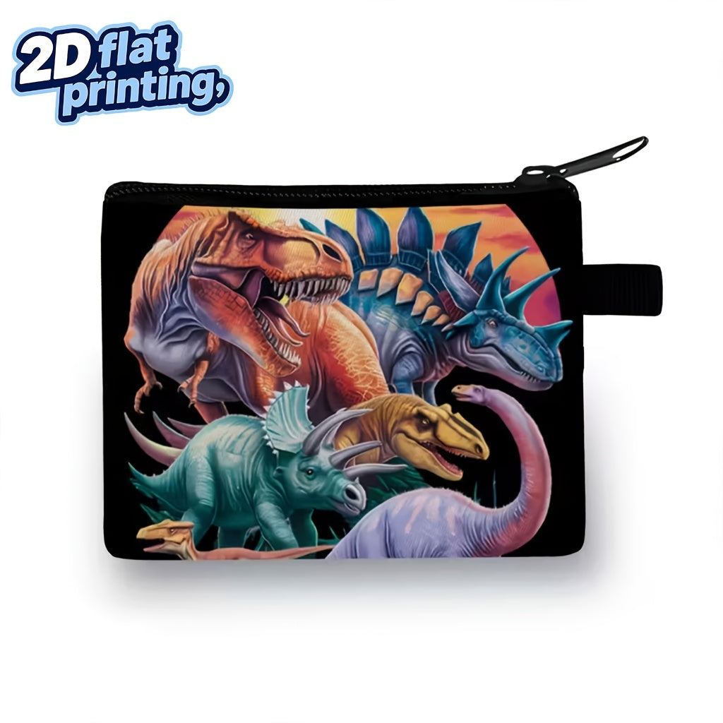 Porte-monnaie enfant dinosaure zippé, 5 imprimés au choix