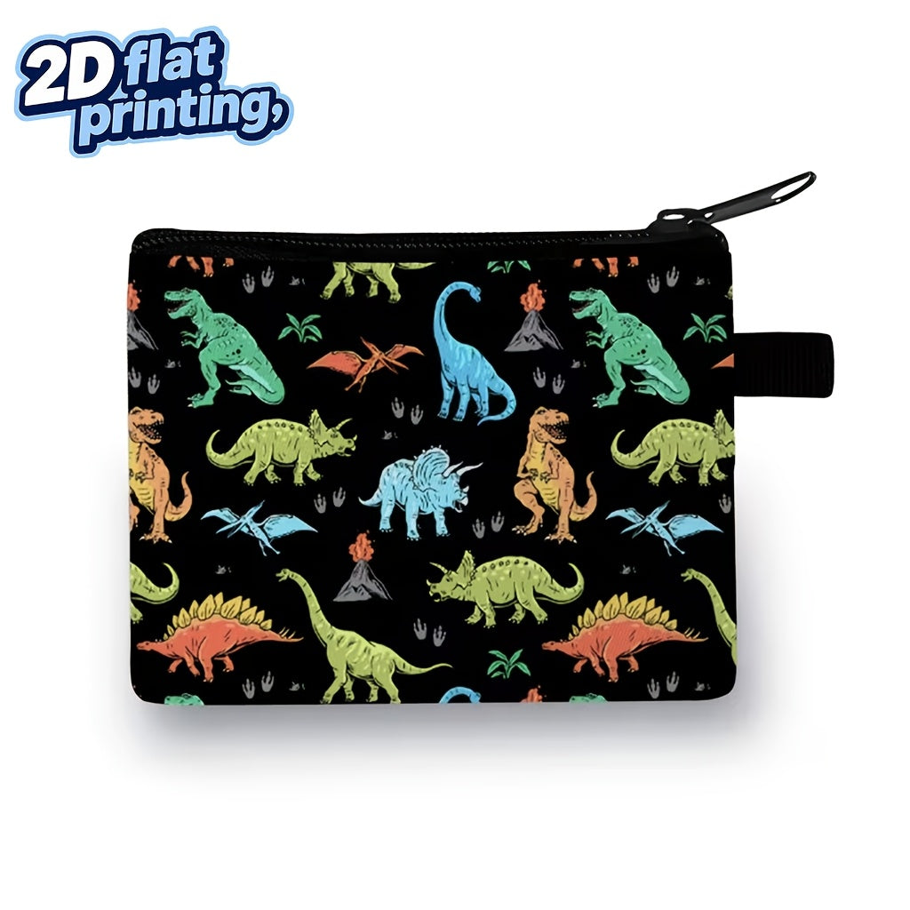 Porte-monnaie enfant dinosaure zippé, 5 imprimés au choix