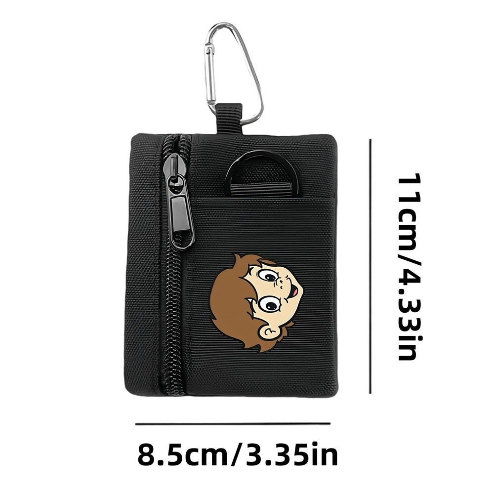 Porte-monnaie enfant garçon zippé noir à mousqueton porte-clés