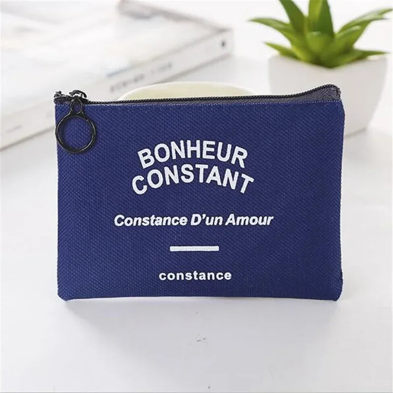 Porte-monnaie femme compact en tissu coton avec zip et motif rayé — photo 6 Image
