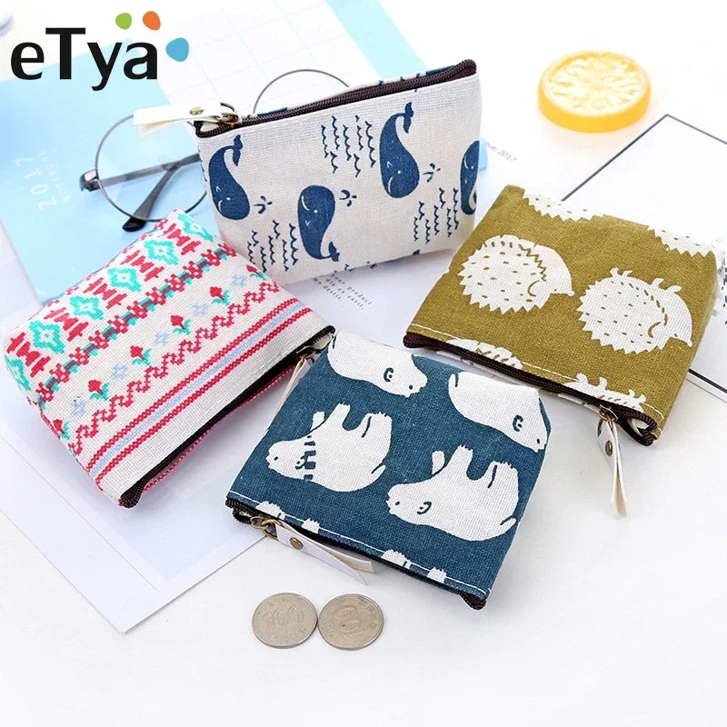 Porte-monnaie mini en similicuir imprimé avec fermeture zippée pour femme et enfant — photo 4