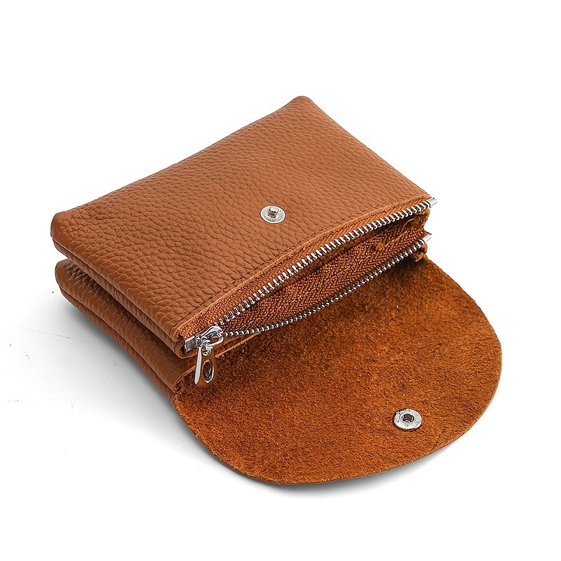 Porte-monnaie mixte à rabat, poche zippée, 12 x 8 x 4 cm