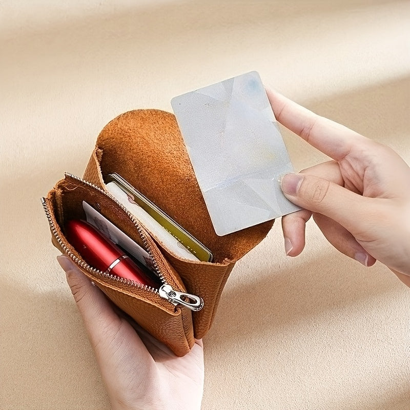 Porte-monnaie mixte à rabat, poche zippée, 12 x 8 x 4 cm