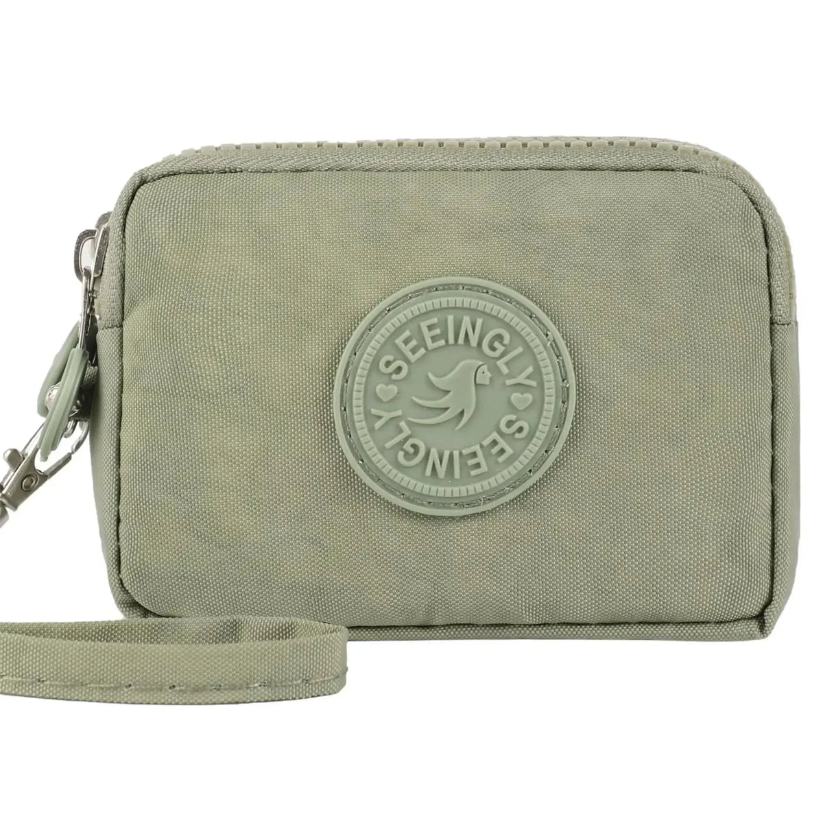 Porte-monnaie compact en nylon imperméable avec porte-cartes zippé pour femme — photo 14