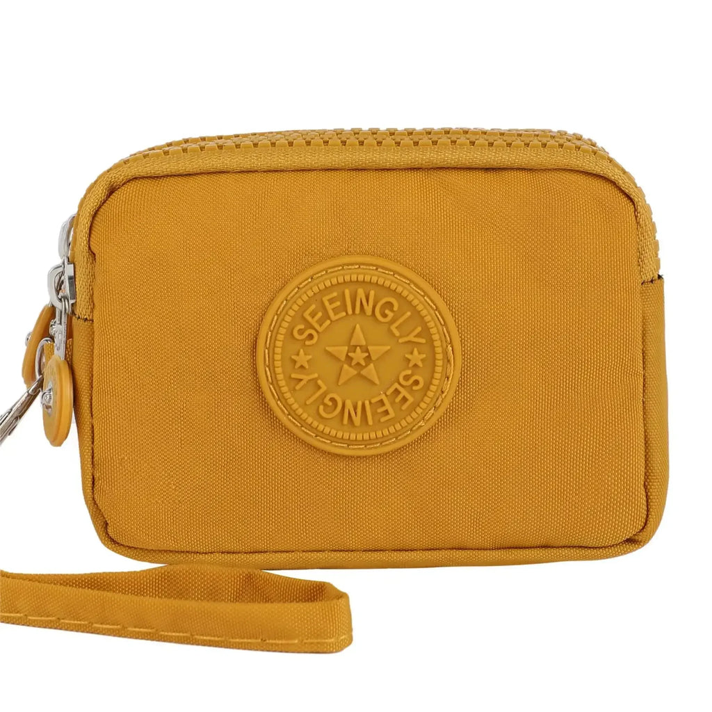 Porte-monnaie compact en nylon imperméable avec porte-cartes zippé pour femme — photo 16