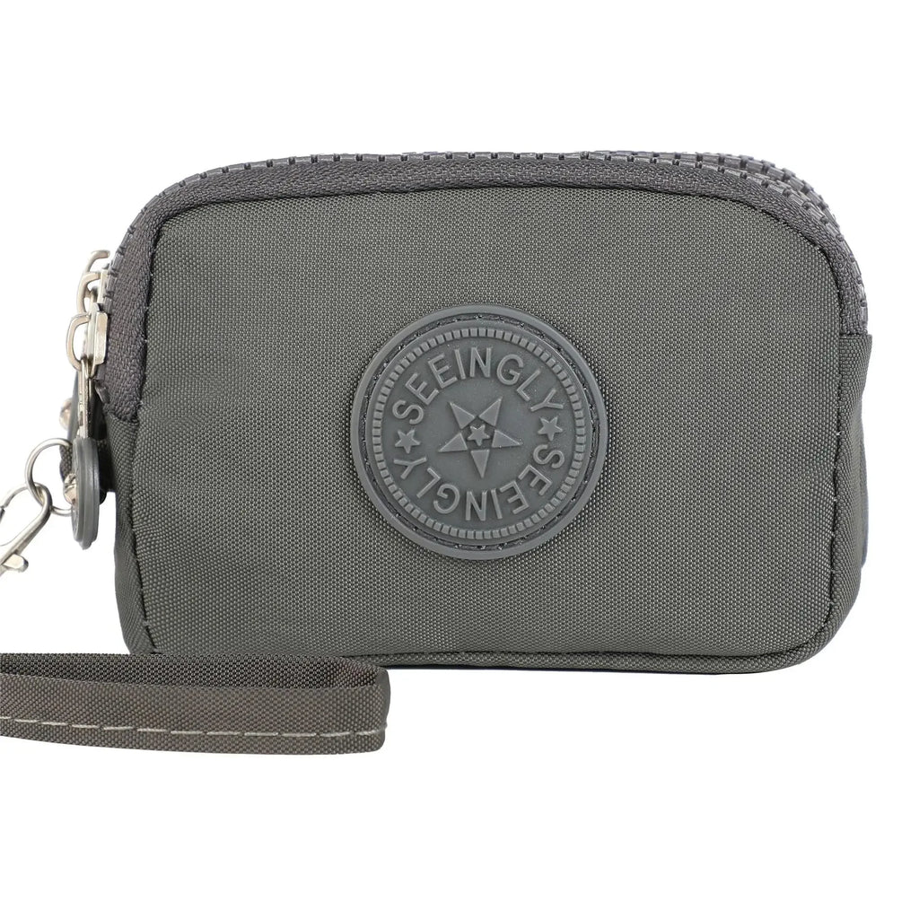 Porte-monnaie compact en nylon imperméable avec porte-cartes zippé pour femme — photo 17