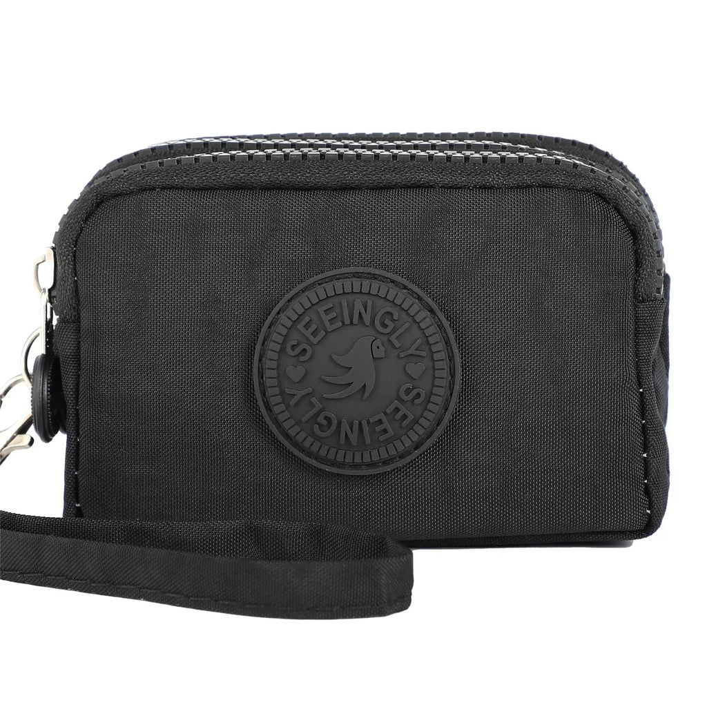 Porte-monnaie compact en nylon imperméable avec porte-cartes zippé pour femme — photo 19