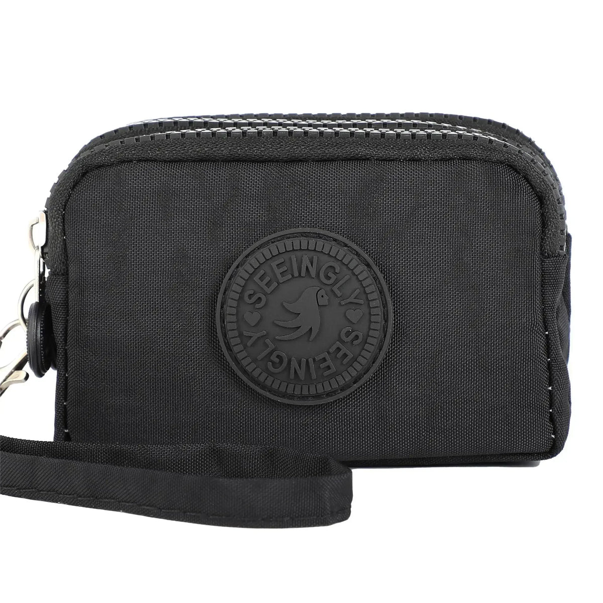 Porte-monnaie compact en nylon imperméable avec porte-cartes zippé pour femme — photo 19