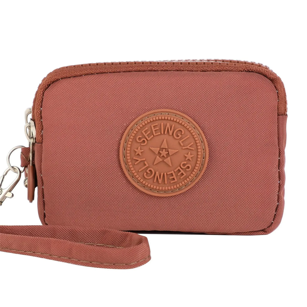 Porte-monnaie compact en nylon imperméable avec porte-cartes zippé pour femme — photo 20