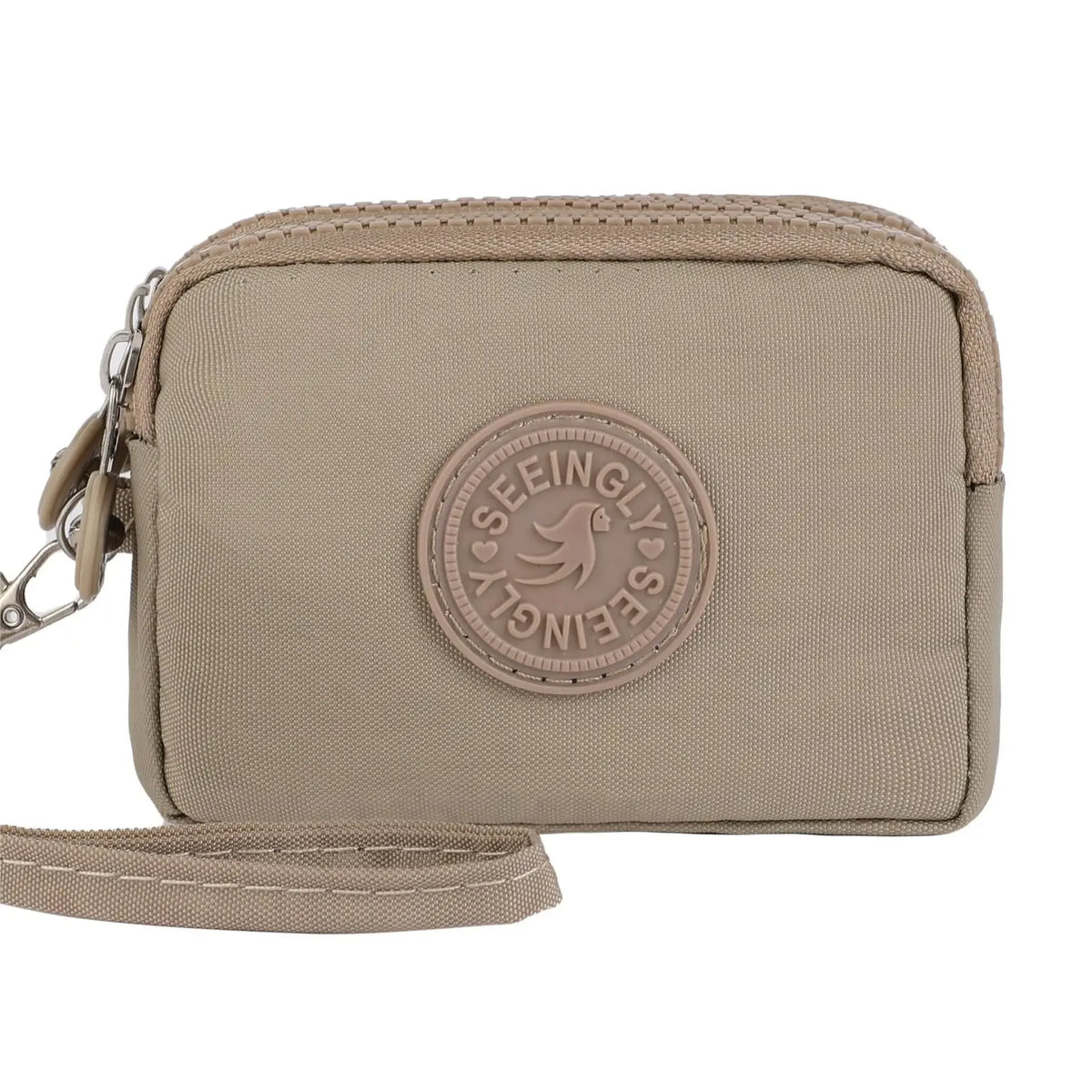 Porte-monnaie compact en nylon imperméable avec porte-cartes zippé pour femme — photo 7