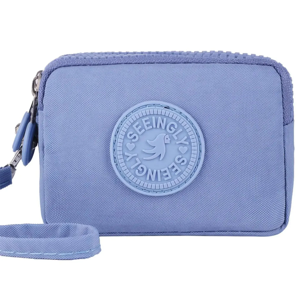 Porte-monnaie compact en nylon imperméable avec porte-cartes zippé pour femme — photo 8
