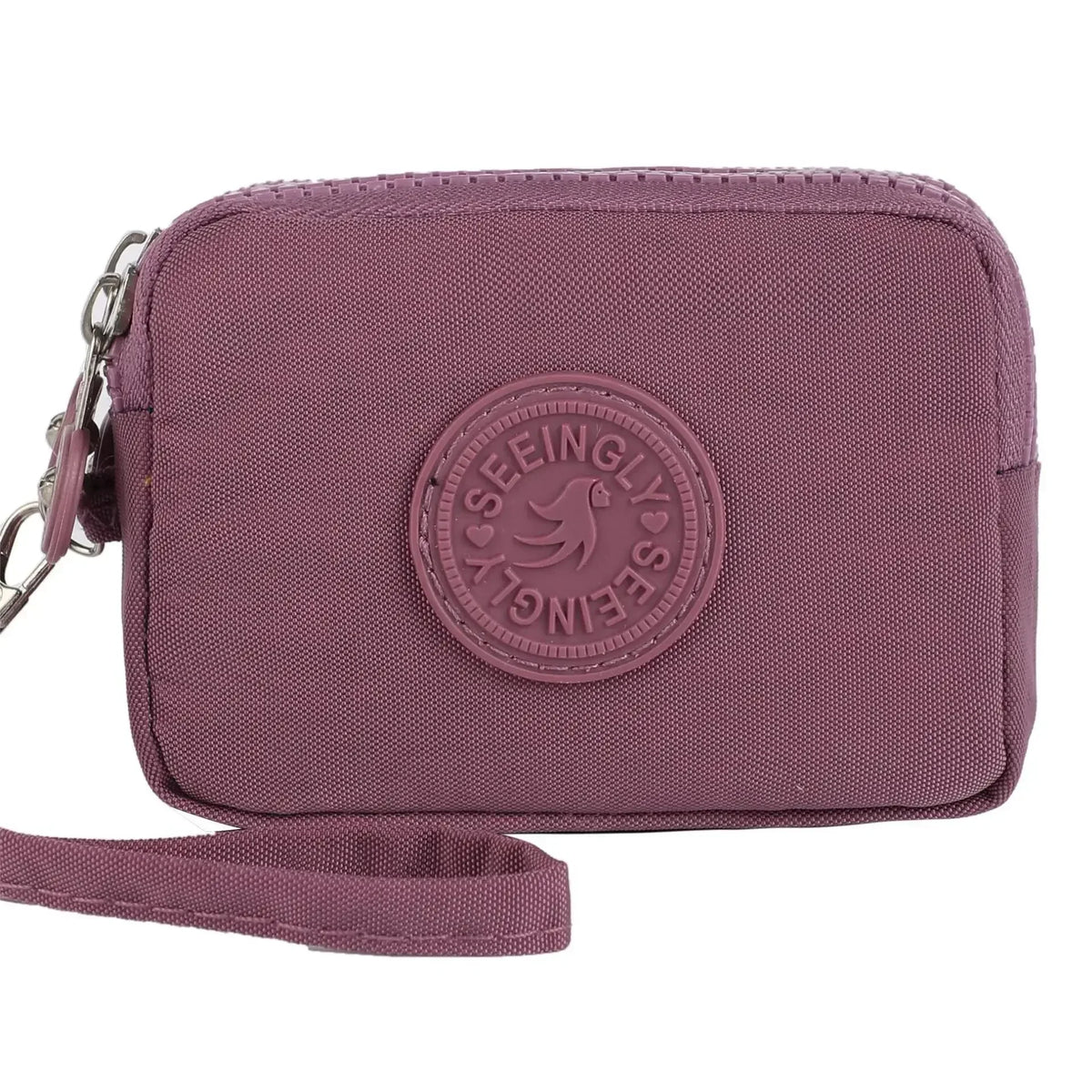 Porte-monnaie compact en nylon imperméable avec porte-cartes zippé pour femme — photo 9