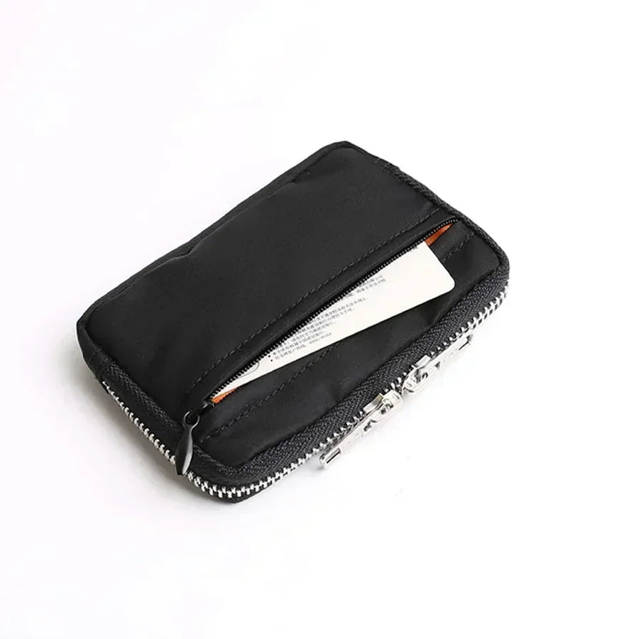 Porte-monnaie zippé en nylon compact étanche avec porte-cartes intégré — photo 9