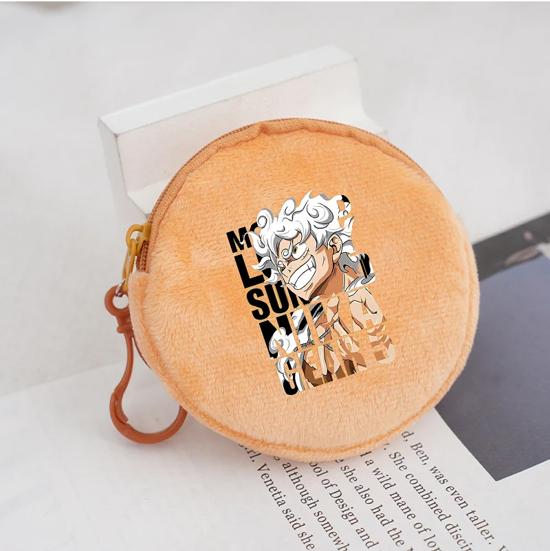 Porte-monnaie rond en peluche One Piece pour enfants et fans d'Anime — photo 1