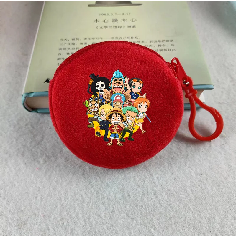 Porte-monnaie rond en peluche One Piece pour enfants et fans d'Anime — photo 10
