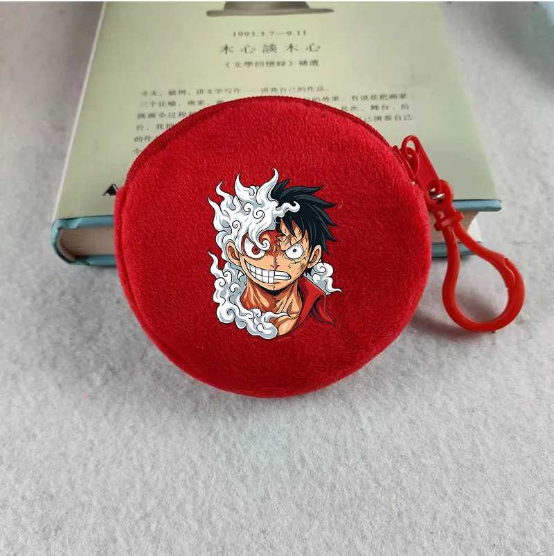 Porte-monnaie rond en peluche One Piece pour enfants et fans d'Anime — photo 11