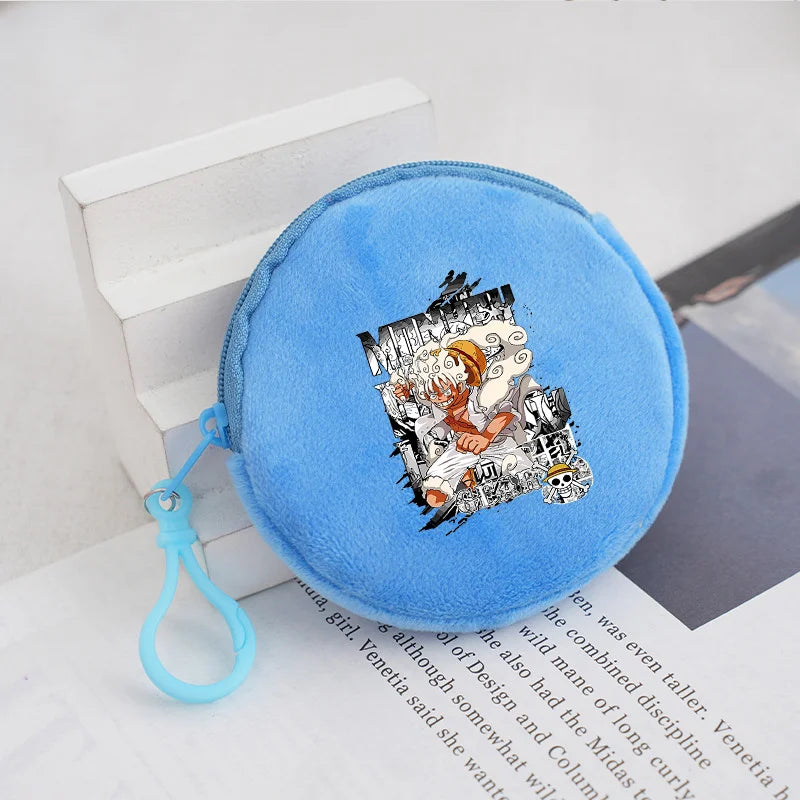 Porte-monnaie rond en peluche One Piece pour enfants et fans d'Anime — photo 12