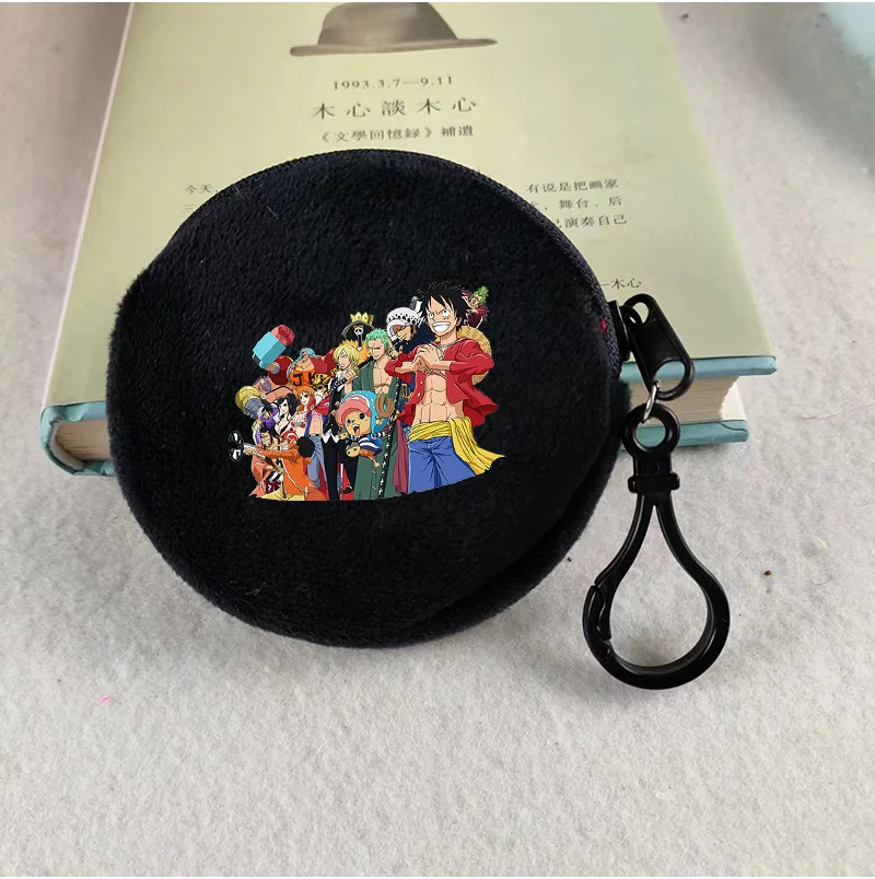 Porte-monnaie rond en peluche One Piece pour enfants et fans d'Anime — photo 13