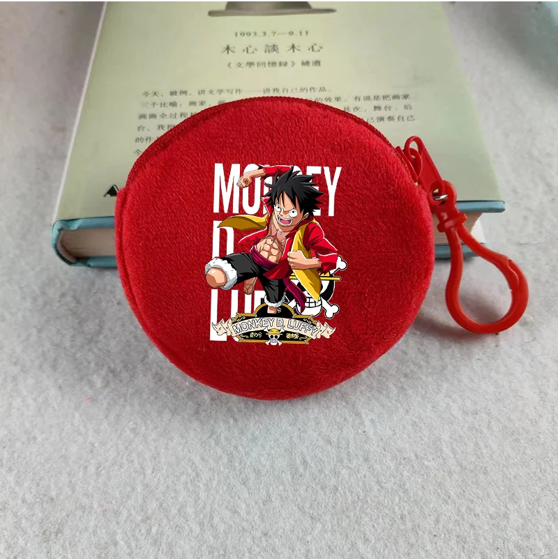 Porte-monnaie rond en peluche One Piece pour enfants et fans d'Anime — photo 14