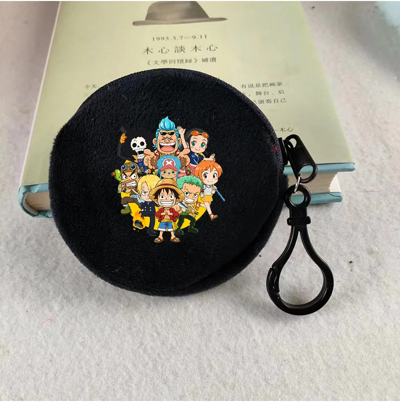Porte-monnaie rond en peluche One Piece pour enfants et fans d'Anime — photo 15