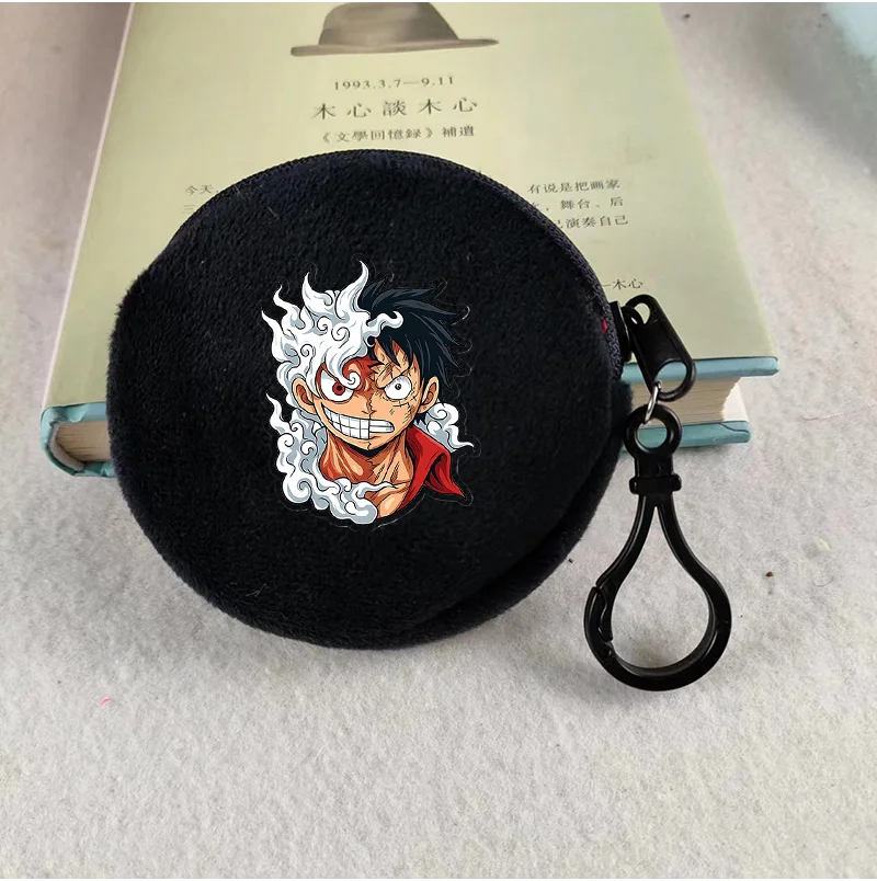 Porte-monnaie rond en peluche One Piece pour enfants et fans d'Anime — photo 17