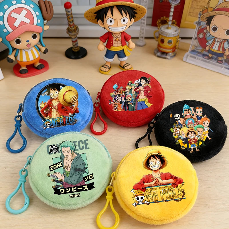 Porte-monnaie rond en peluche One Piece pour enfants et fans d'Anime — photo 18 Image